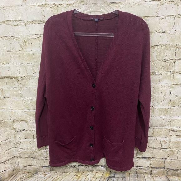 American Eagle Purple V Neck Boyfriend Cardigan Sweater - Picture 1 of 5